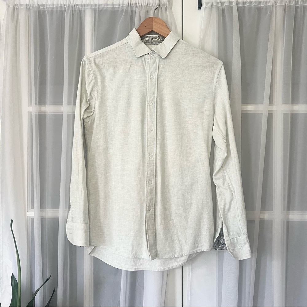 No Label Linen/Cotton Blend Button down Shirt Sz Small